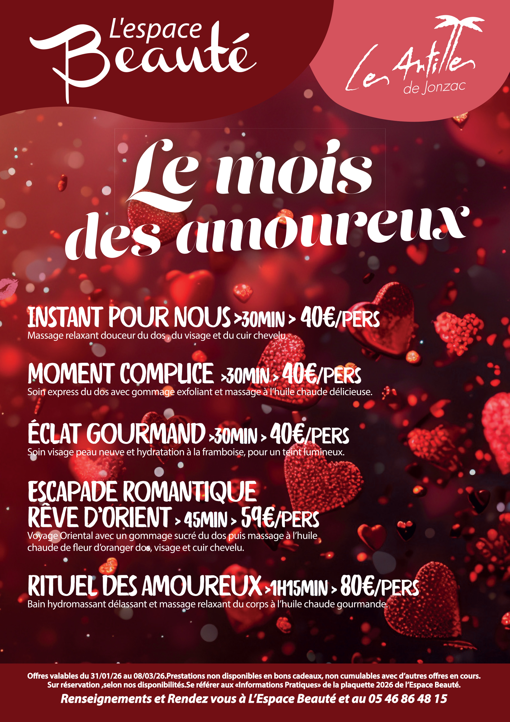 Institut de beauté Les Antilles de Jonzac soins des Fêtes